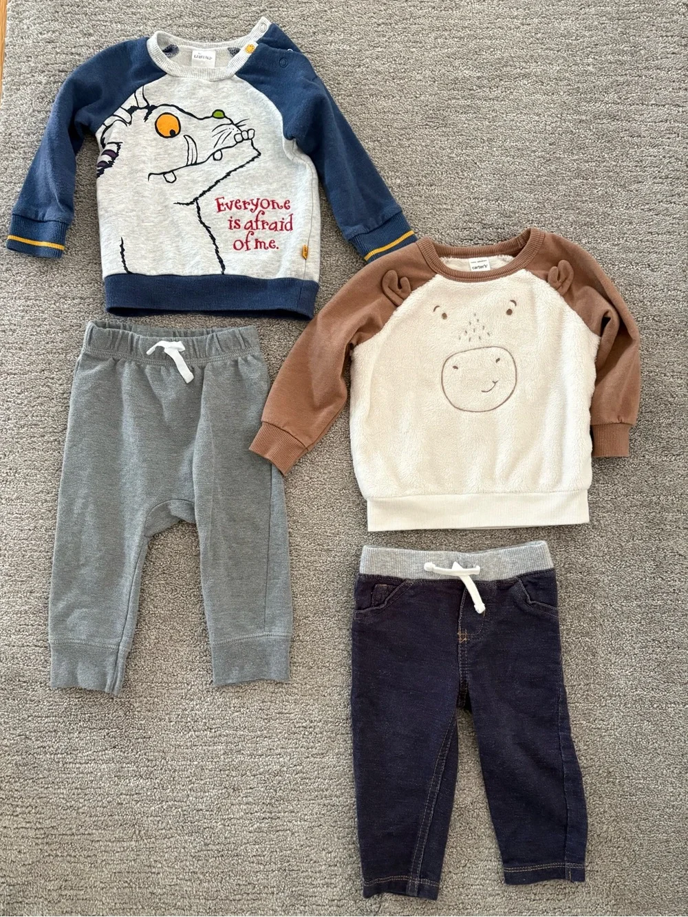 12 month baby bundle- 2 tops and 2 pants